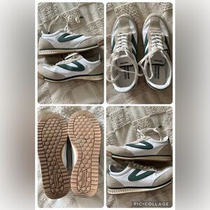 Tretorn Women’s White and Green Sneakers 9